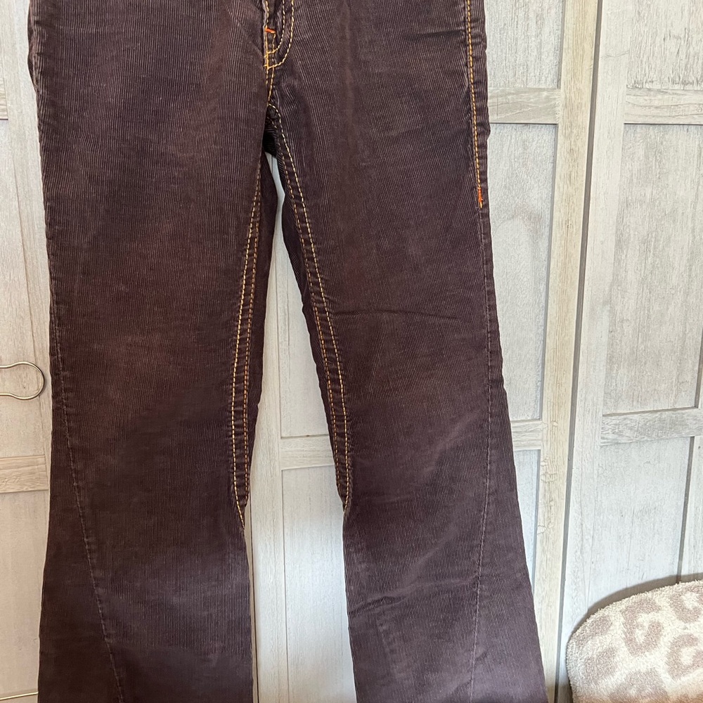True Religion Joey Big T Brown Corduroy Pants Flap Pockets Style
